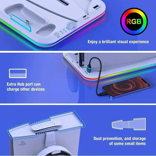 Multifunction Dual Charger Dock With Cooling Fun For PS5 Console - The Console Corner